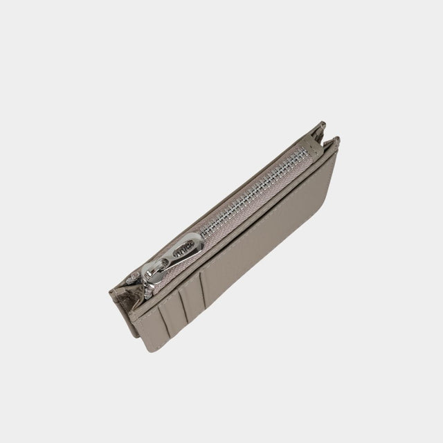 Small Zip Card Holder Taupe