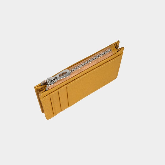 Small Zip Card Holder Mustard