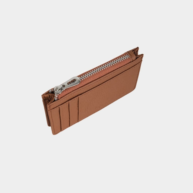 Small Zip Card Holder Brown
