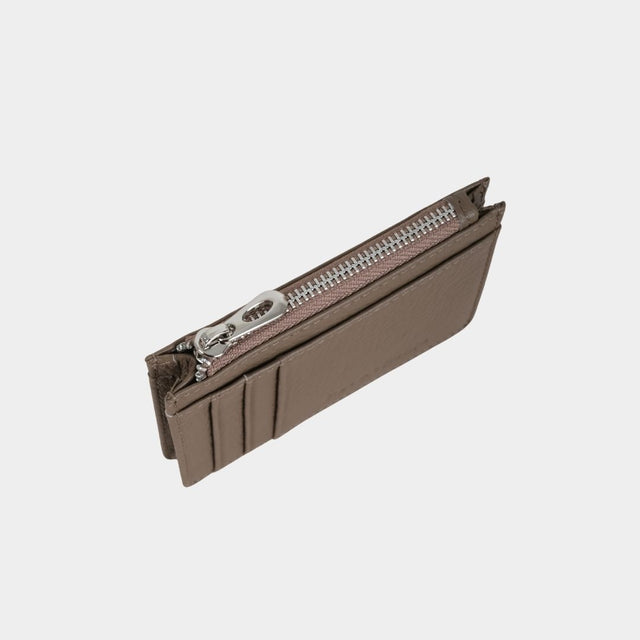 Small Zip Card Holder Mocha