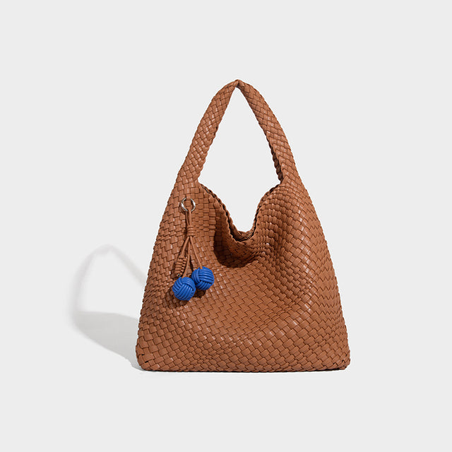 Camilla Woven Tote Brown