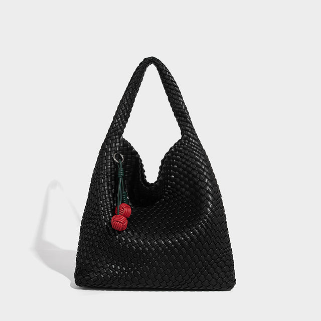 Camilla Woven Tote Black
