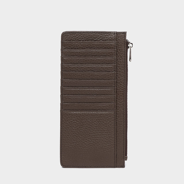 Large Zip Card Holder Dark Chocolate