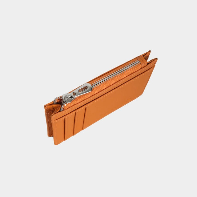 Small Zip Card Holder Orange