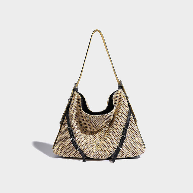 Lola Natural Raffia Black