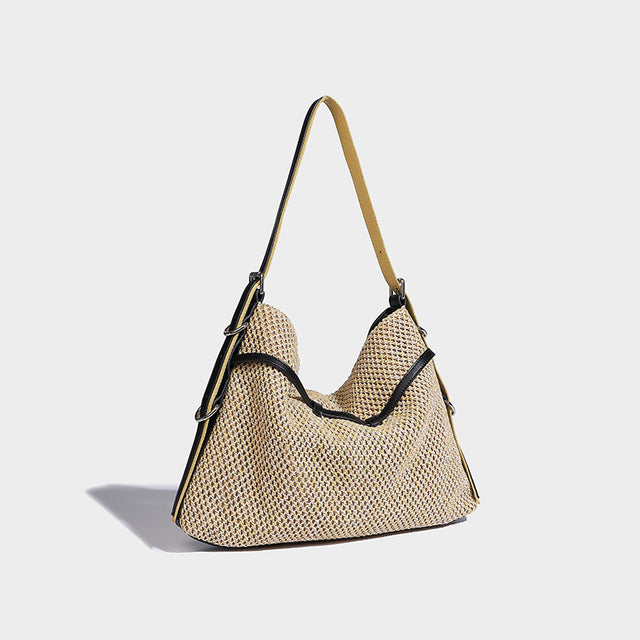 Lola Natural Raffia Black