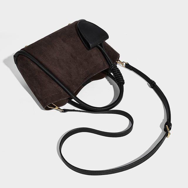 Sophia Shoulder Bag Suede Chocolate