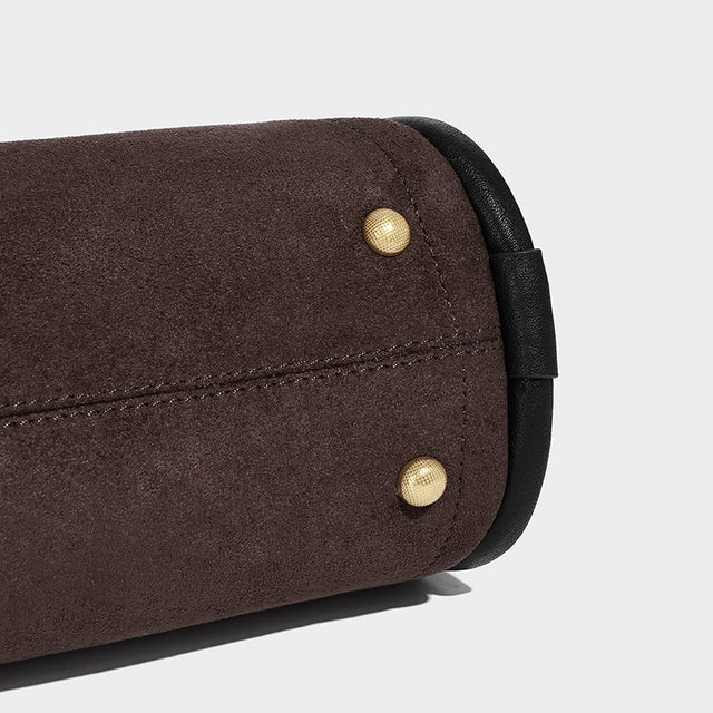 Sophia Shoulder Bag Suede Chocolate