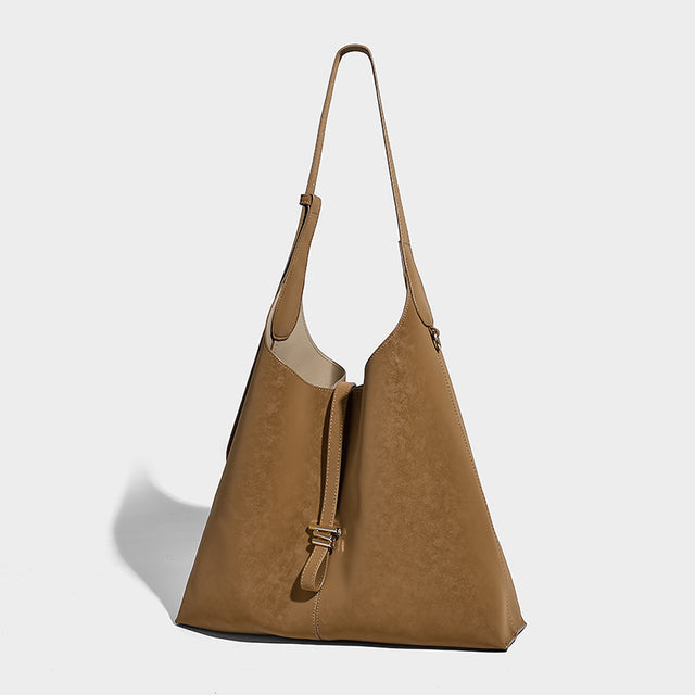 Suede Hobo Bag Brown