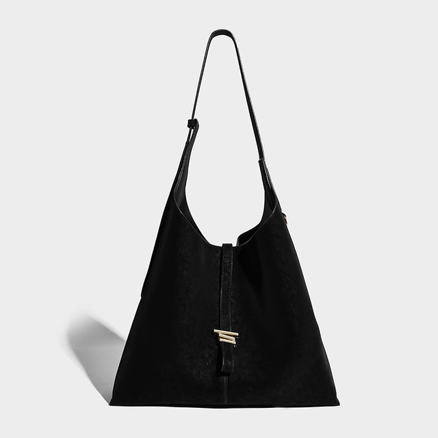 Suede Hobo Bag Black
