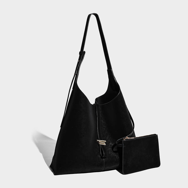 Suede Hobo Bag Black