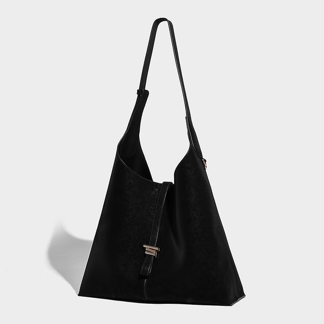 Suede Hobo Bag Black