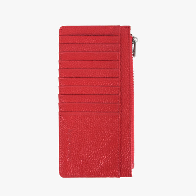 Large Zip Card Holder Red