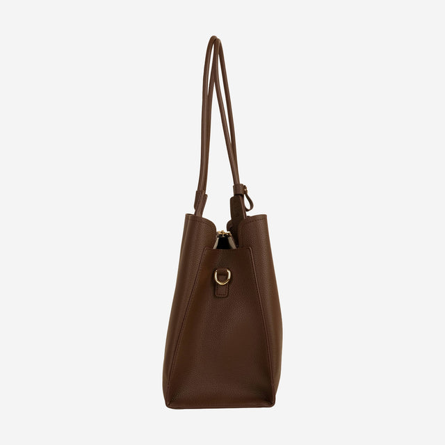 Kaia Chocolate Structured Tote - Large