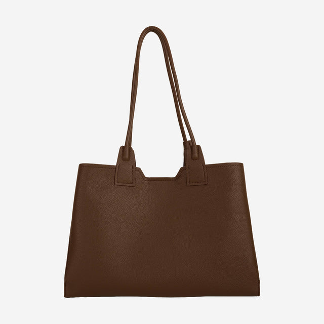 Kaia Chocolate Structured Tote - Large