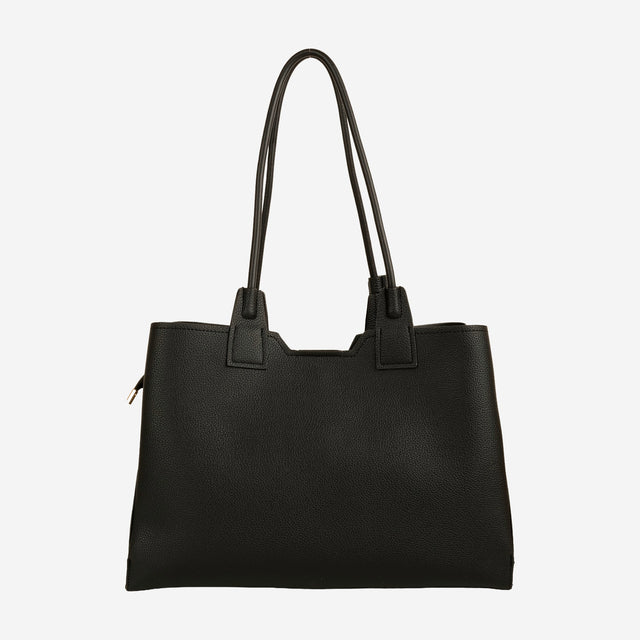 Kaia Black Structured Tote - Large