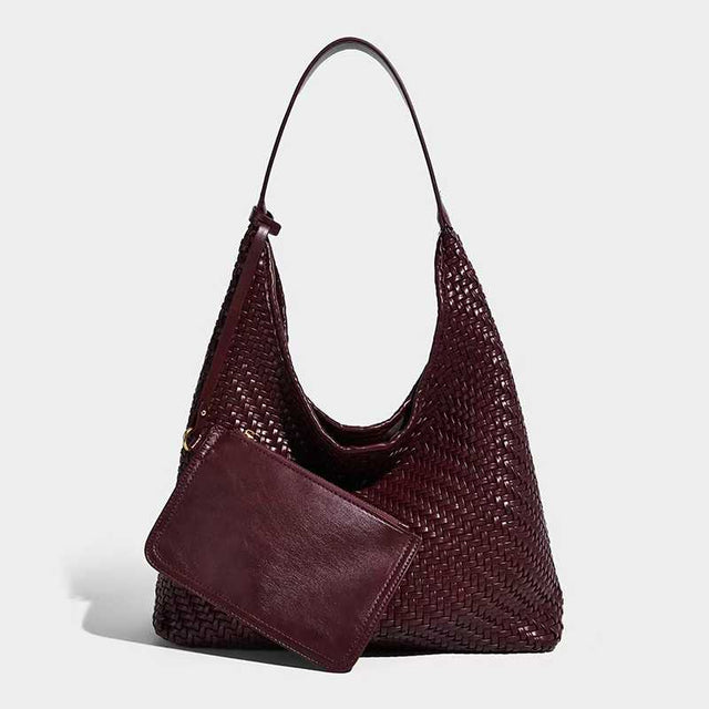 Naya Woven Hobo Bag Burgundy