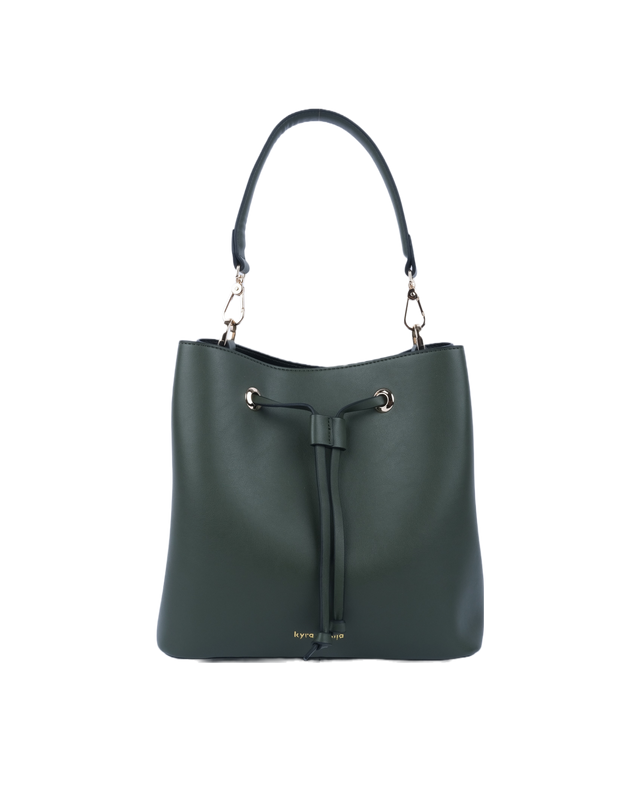 Olive green online bucket bag