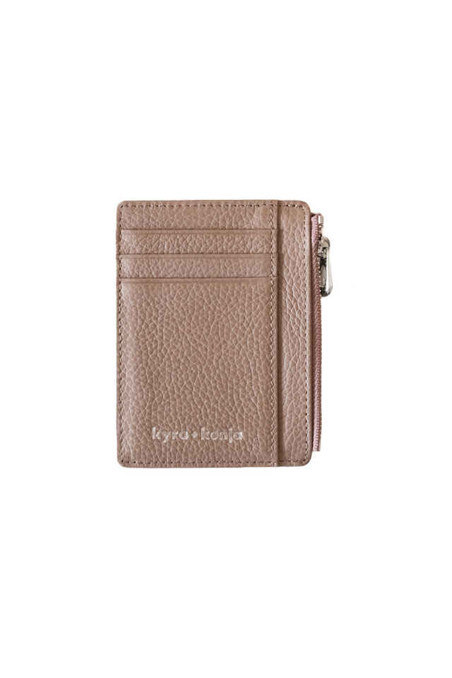 Zip Card Holder Apricot Brown